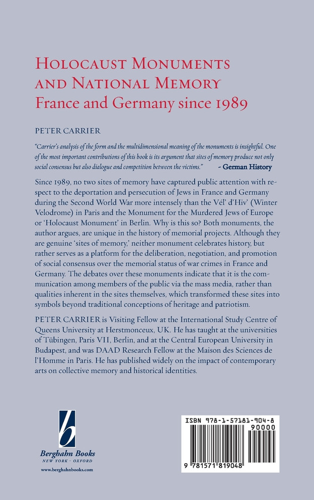 Holocaust Monuments and National Memory