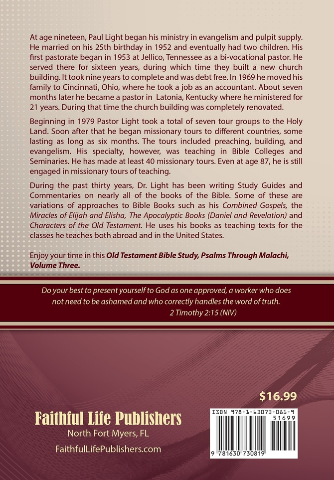 Old Testament Bible Study, Psalms Through Malachi