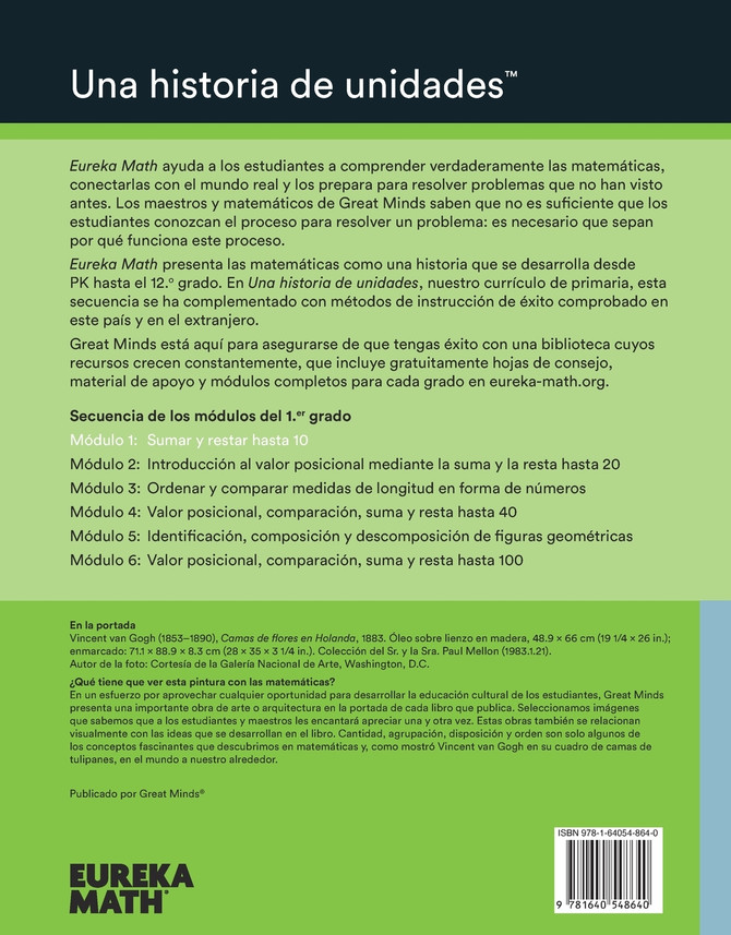 Spanish - Eureka Math Grade 1 Learn Workbook #1 (Module 1)