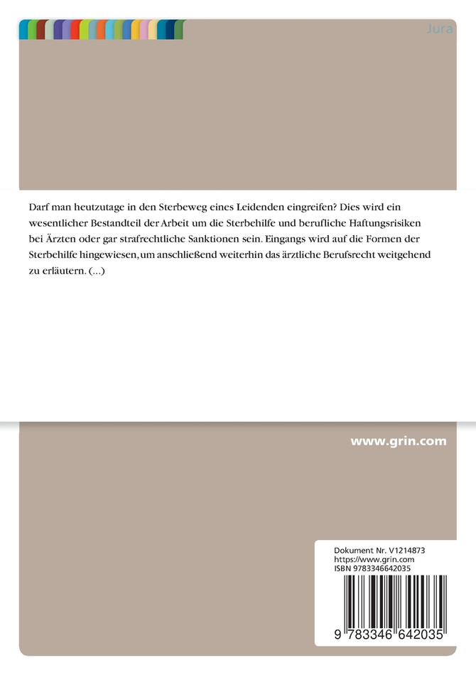 Sterbehilfe und Berufsrecht