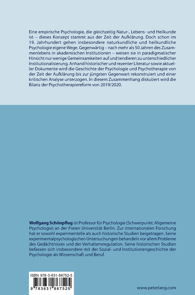 Kurze Geschichte der Psychologie und Psychotherapie (1783-2020)