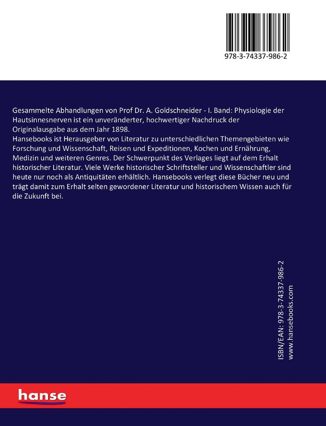 Gesammelte Abhandlungen von Prof Dr. A. Goldschneider
