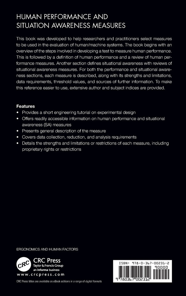 Human Performance and Situation Awareness Measures