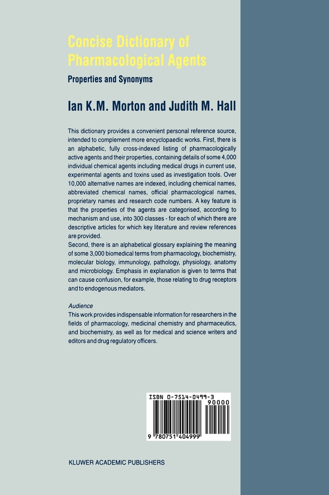Concise Dictionary of Pharmacological Agents