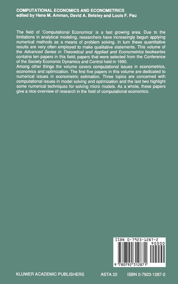 Computational Economics and Econometrics