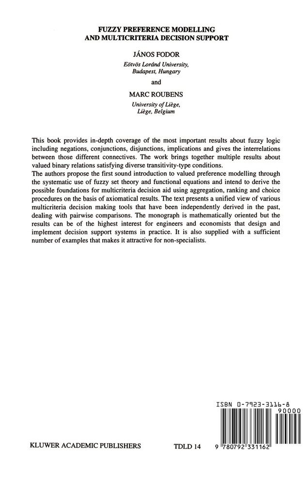 Fuzzy Preference Modelling and Multicriteria Decision Support