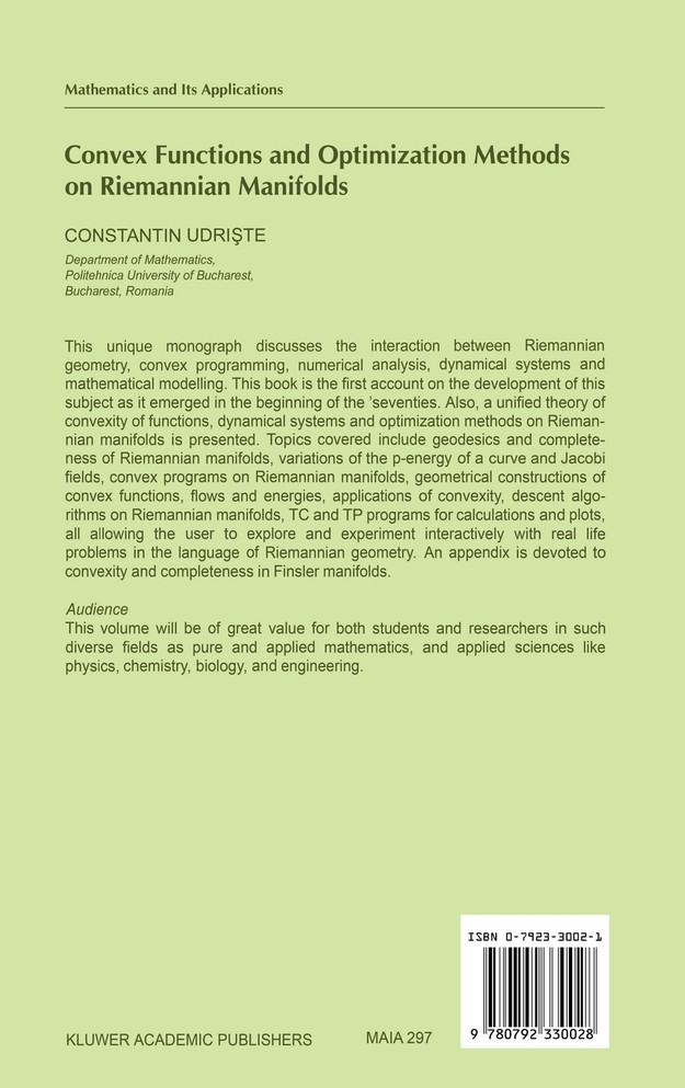 Convex Functions and Optimization Methods on Riemannian Manifolds