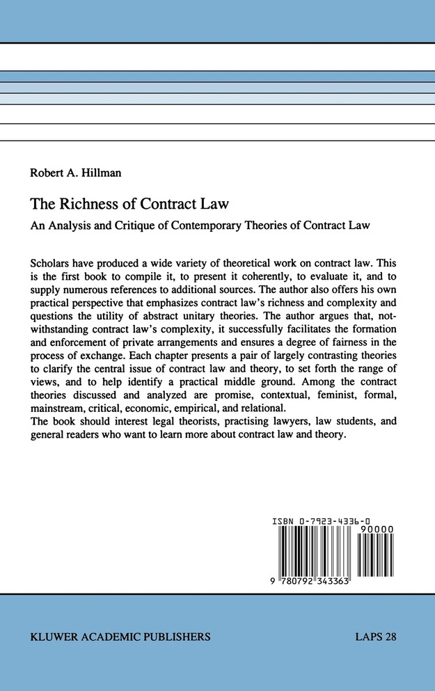 The Richness of Contract Law
