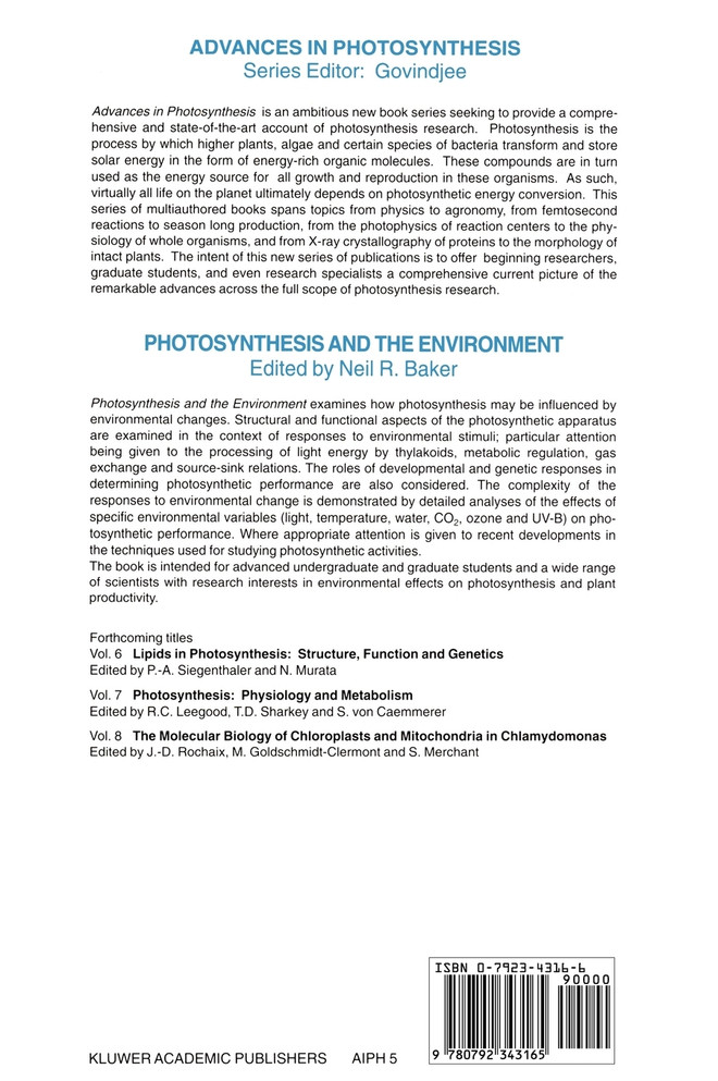 Photosynthesis and the Environment