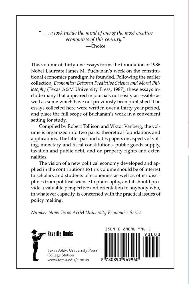 Explorations Into Constitutional Economics