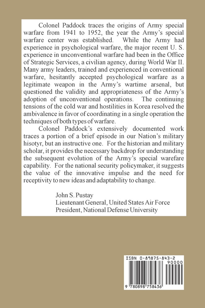 U.S. Army Special Warfare, Its Origins