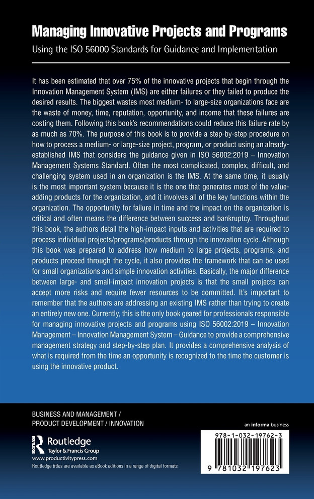 Managing Innovative Projects and Programs