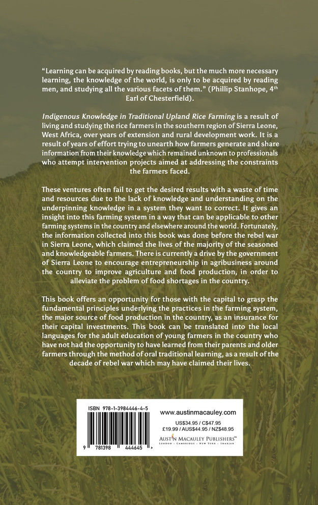 Indigenous Knowledge on Traditional Upland Rice Farming in Sierra Leone