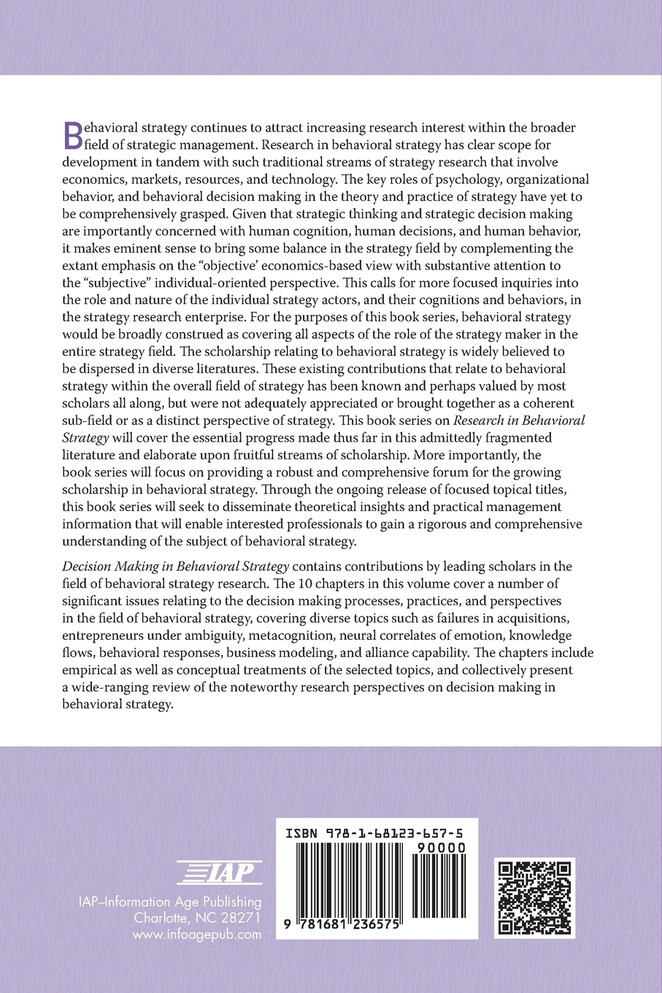 Decision Making in Behavioral Strategy