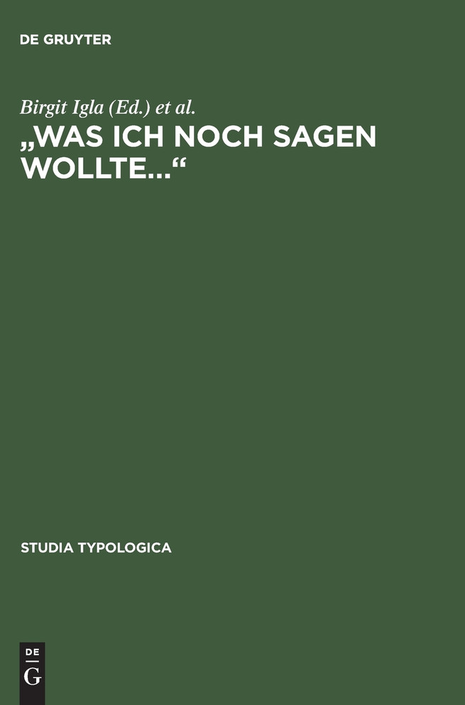 "Was ich noch sagen wollte..."