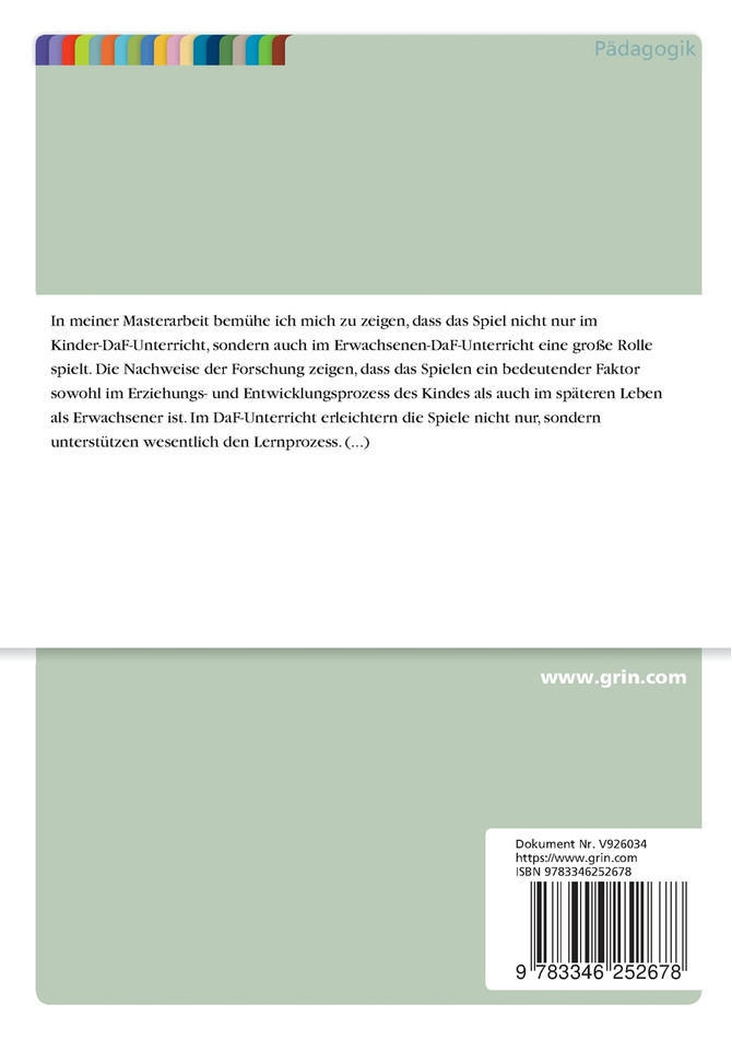 Das Spiel im Erwachsenen-DaF-Unterricht