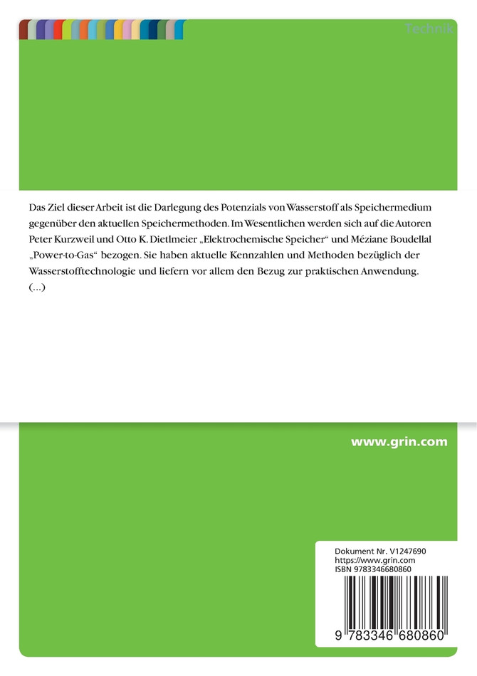 Speichermethoden für erneuerbare Energien. Ist Wasserstoff ein zukünftiger Energieträger?