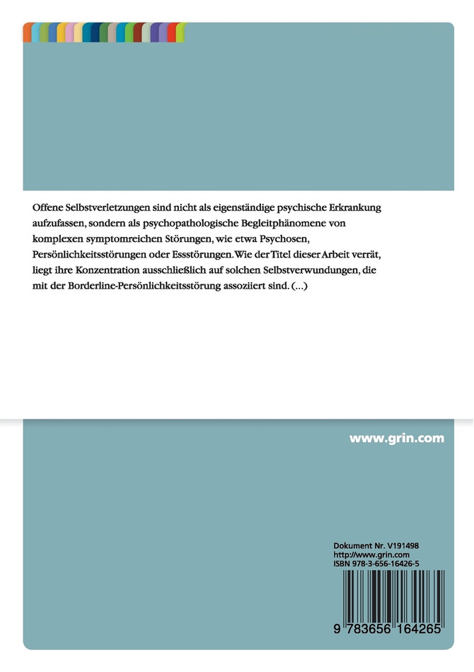 Offenes selbstverletzendes Verhalten bei Borderline-Persönlichkeitsstörung