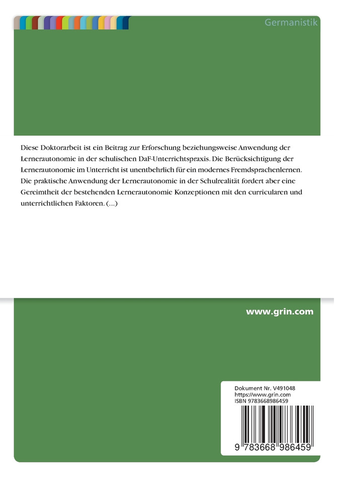 Lernerautonomie in der Praxis des DaF-Unterrichts