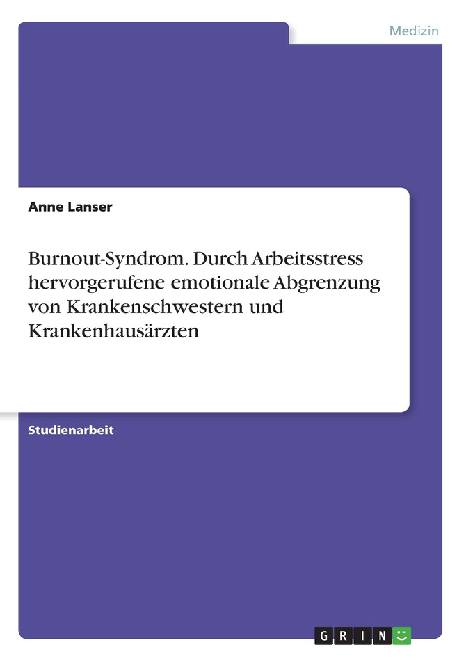 Burnout-Syndrom. Durch Arbeitsstress hervorgerufene emotionale Abgrenzung von Krankenschwestern und Krankenhausärzten
