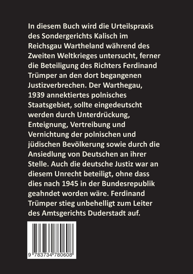 Urteile des Sondergerichts Kalisch und der Richter Ferdinand Trümper