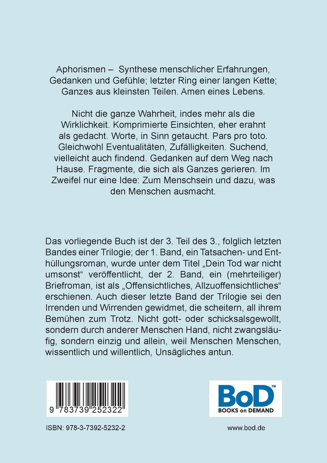 Mein Sudelbuch, Teil 3
