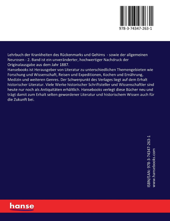 Lehrbuch der Krankheiten des Rückenmarks und Gehirns