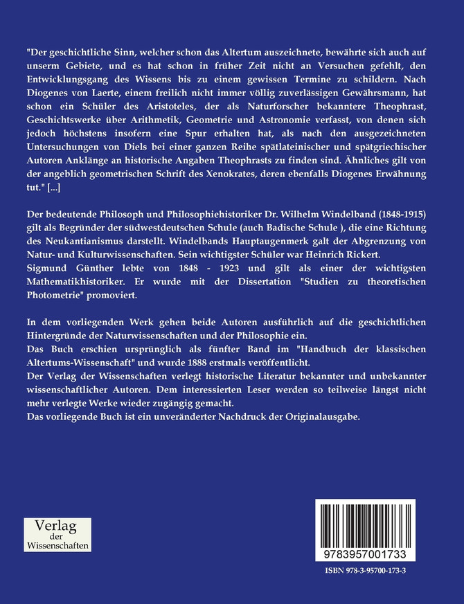 Geschichte der antiken Naturwissenschaft und Philosophie