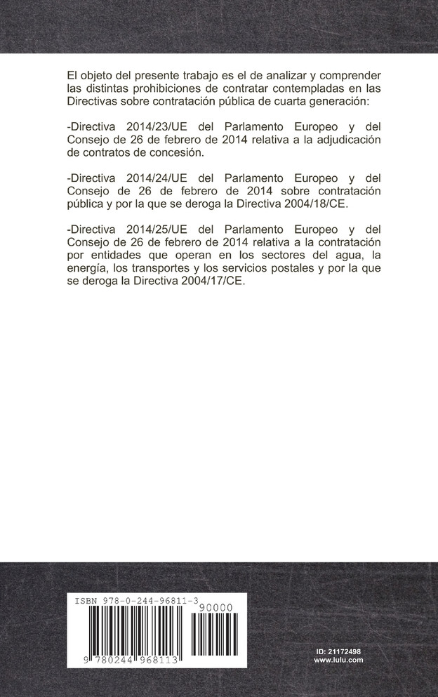 Prohibiciones de contratar en las Directivas de cuarta generación sobre contratación pública