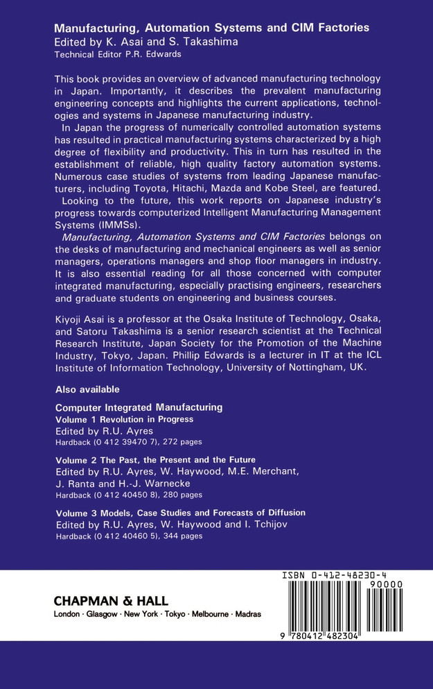 Manufacturing, Automation Systems and CIM Factories