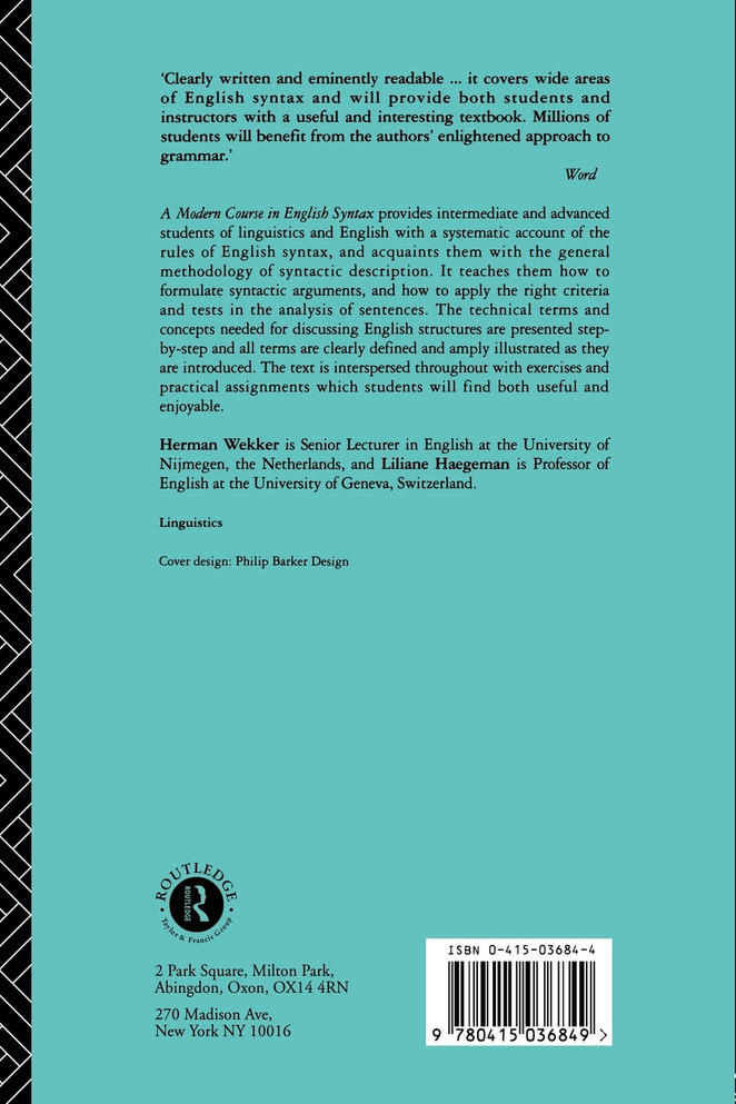 A Modern Course in English Syntax