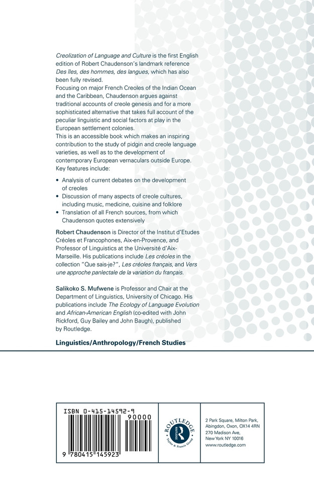 Creolization of Language and Culture
