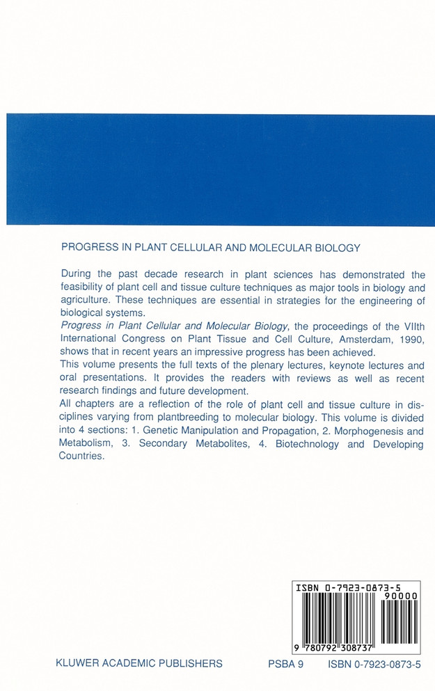 Progress in Plant Cellular and Molecular Biology