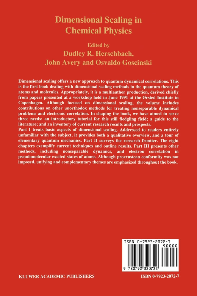 Dimensional Scaling in Chemical Physics