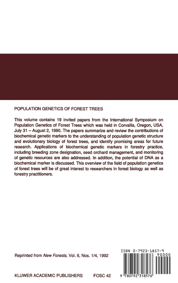 Population Genetics of Forest Trees