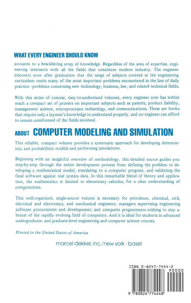 What Every Engineer Should Know about Computer Modeling and Simulation