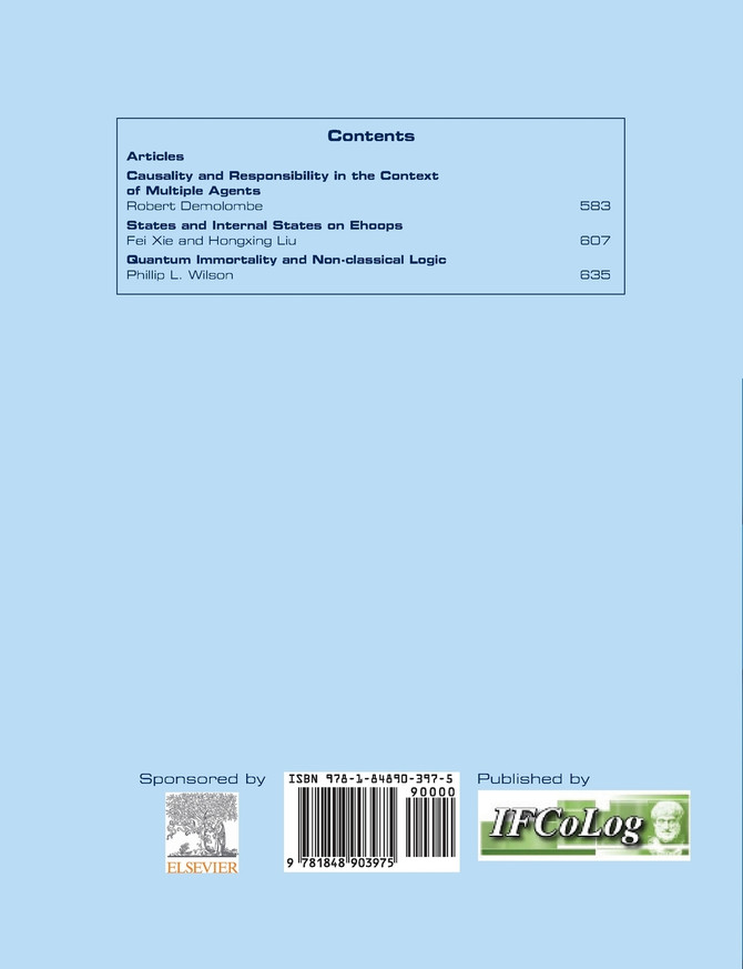 Journal of Applied Logics. The IfCoLog Journal of Logics and their Applications, Volume 9, Issue 2, April 2022