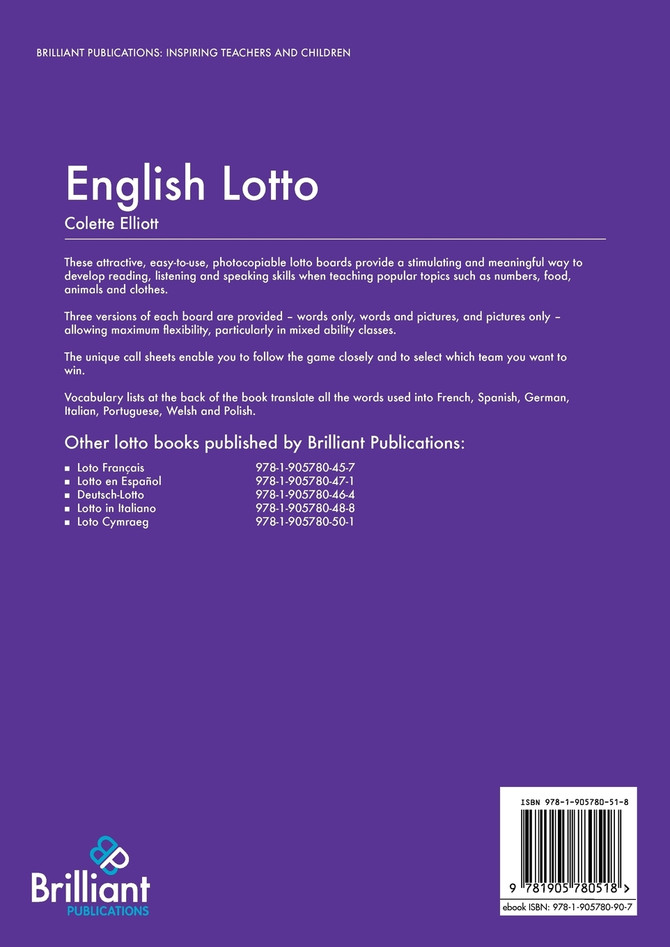 English Lotto. a Fun Way to Reinforce English Vocabulary