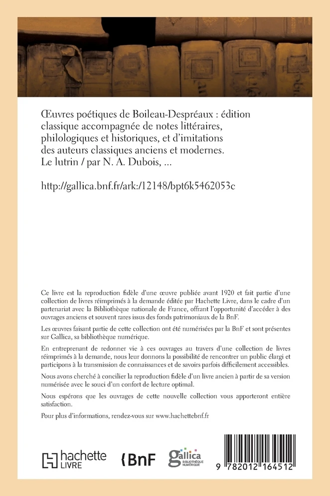 Oeuvres poétiques de Boileau-Despréaux