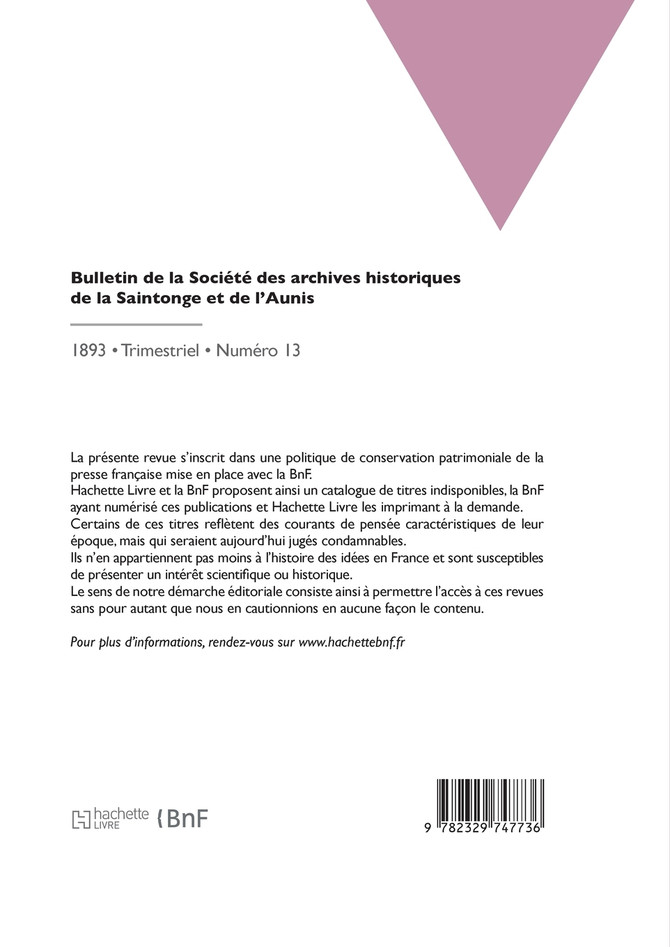 Bulletin de la Société des archives historiques de la Saintonge et de l'Aunis