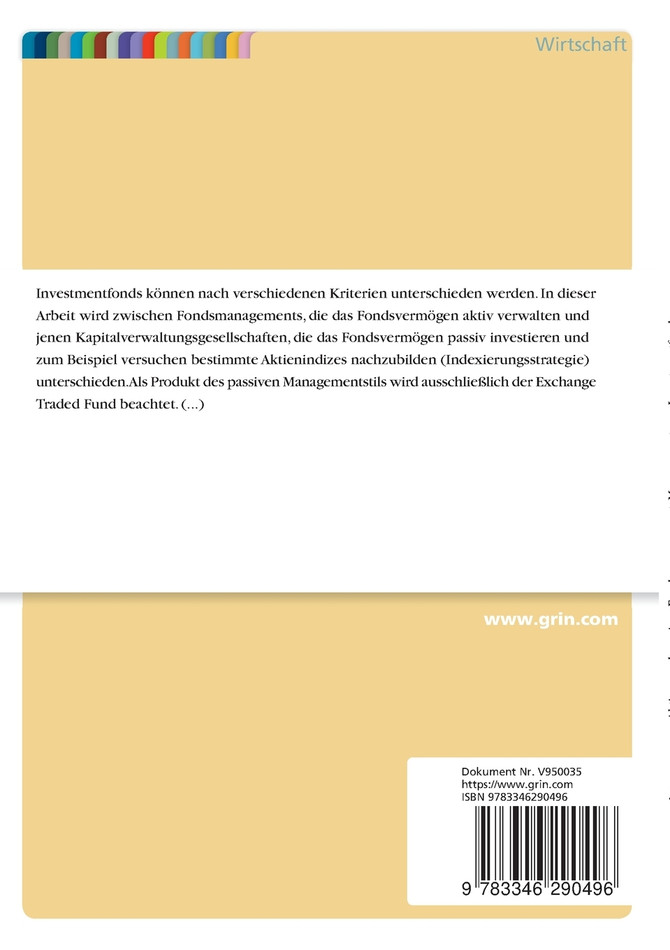 Aktives und passives Fondsmanagement. Management von Investmentfonds