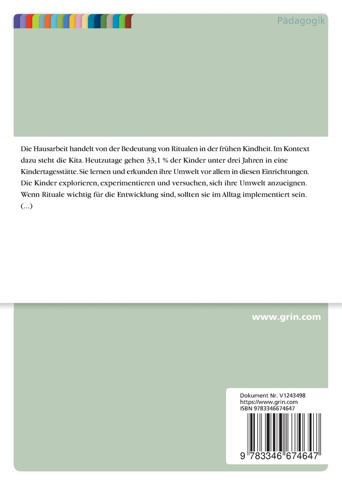 Die Bedeutung von Ritualen in der frühen Kindheit im Kontext Kita