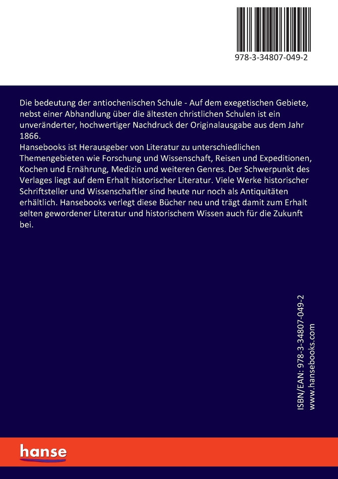 Die bedeutung der antiochenischen Schule