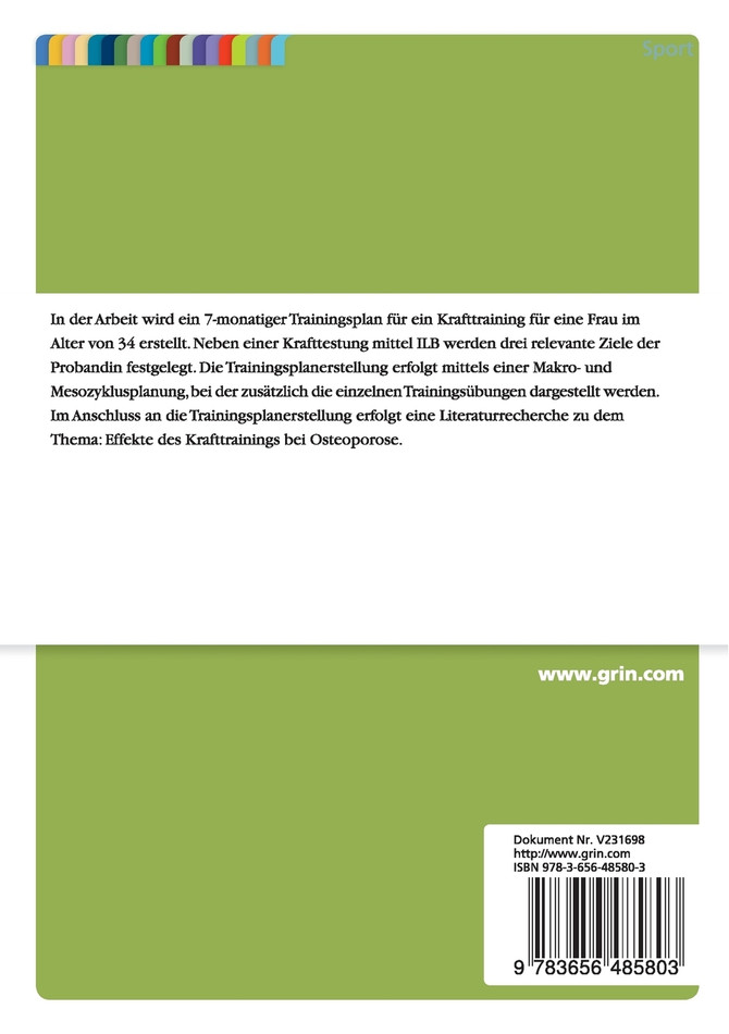 Erstellung eines Trainingsplans nach der ILB-Methode