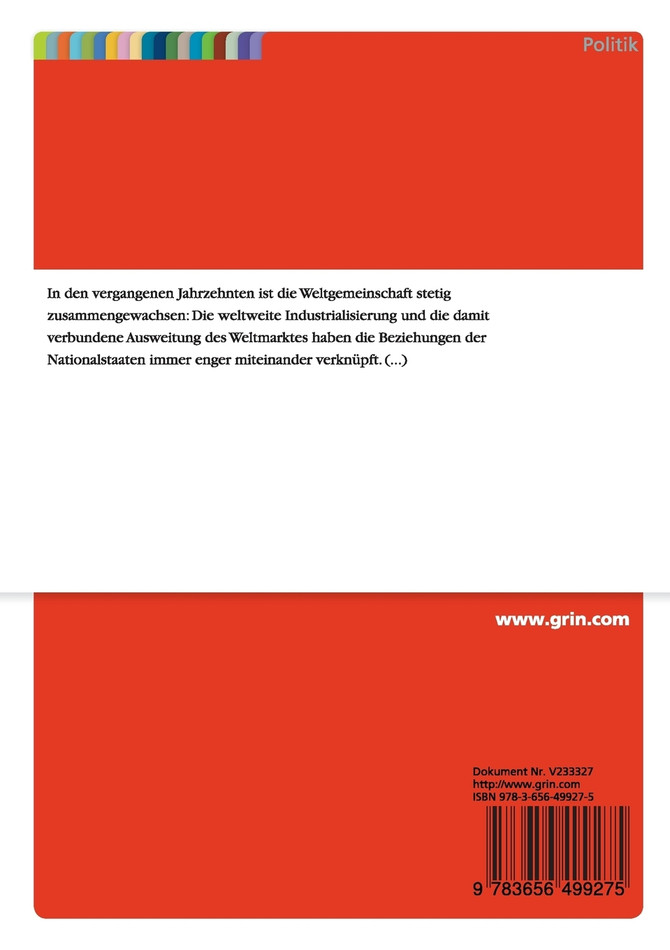 Die Leistungsfähigkeit globaler Umweltregime in der Weltumweltpolitik