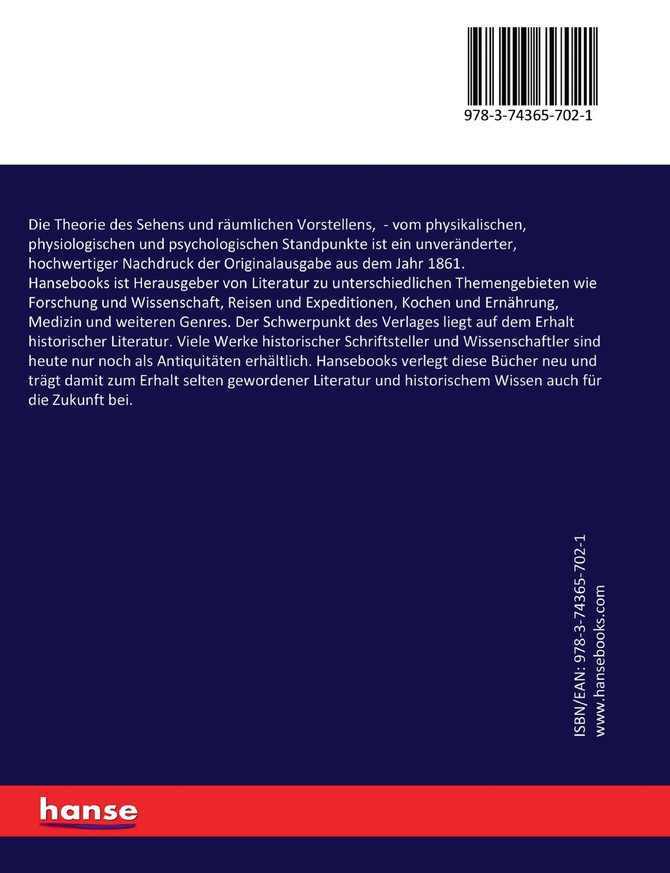 Die Theorie des Sehens und räumlichen Vorstellens,