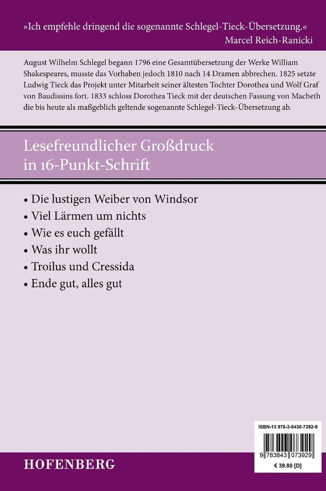 Komödien II (Großdruck)