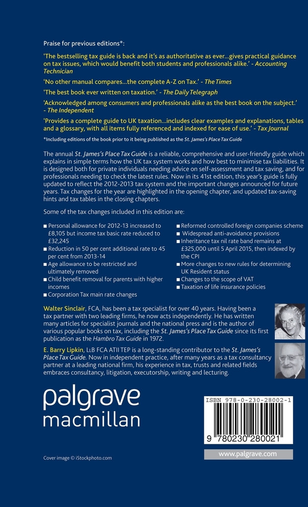St. James's Place Tax Guide 2012-2013
