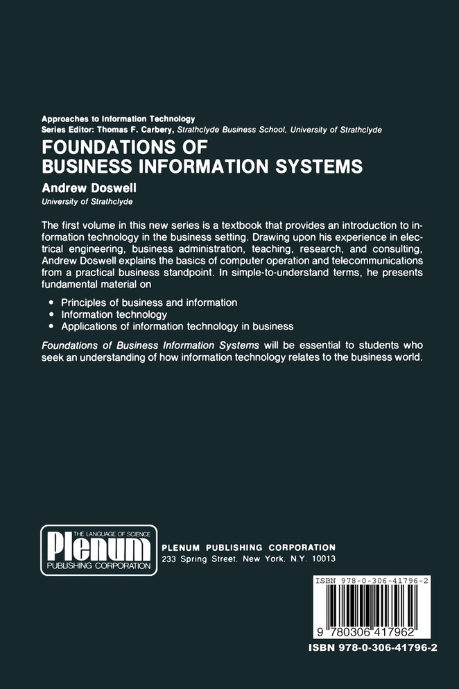 Foundations of Business Information Systems