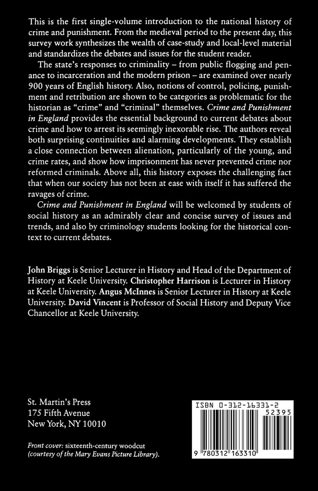 Crime and Punishment in England